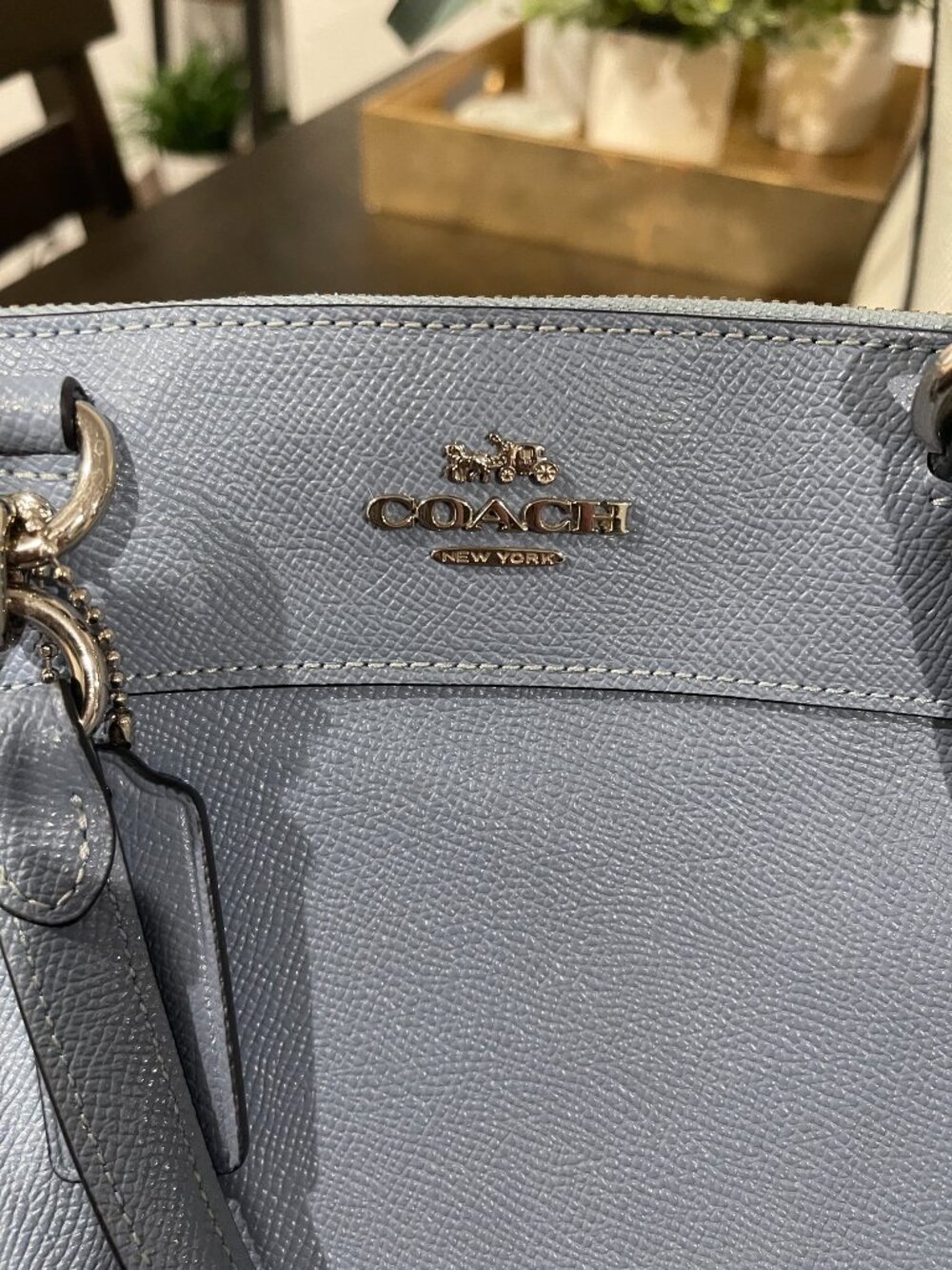 Coach Leather Mini Brooke Blue Carryall - Picture 6 of 10